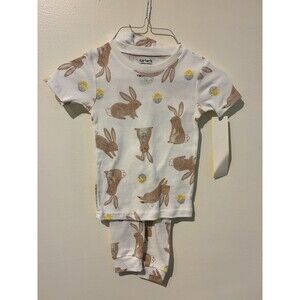 NWT Carter's Child of Mine White Bunny Easter Pajamas -‎ 4T